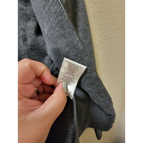 Attention Open Front Blazer Gray With Black Faux Leather Details Size Small - Picture 5 of 6